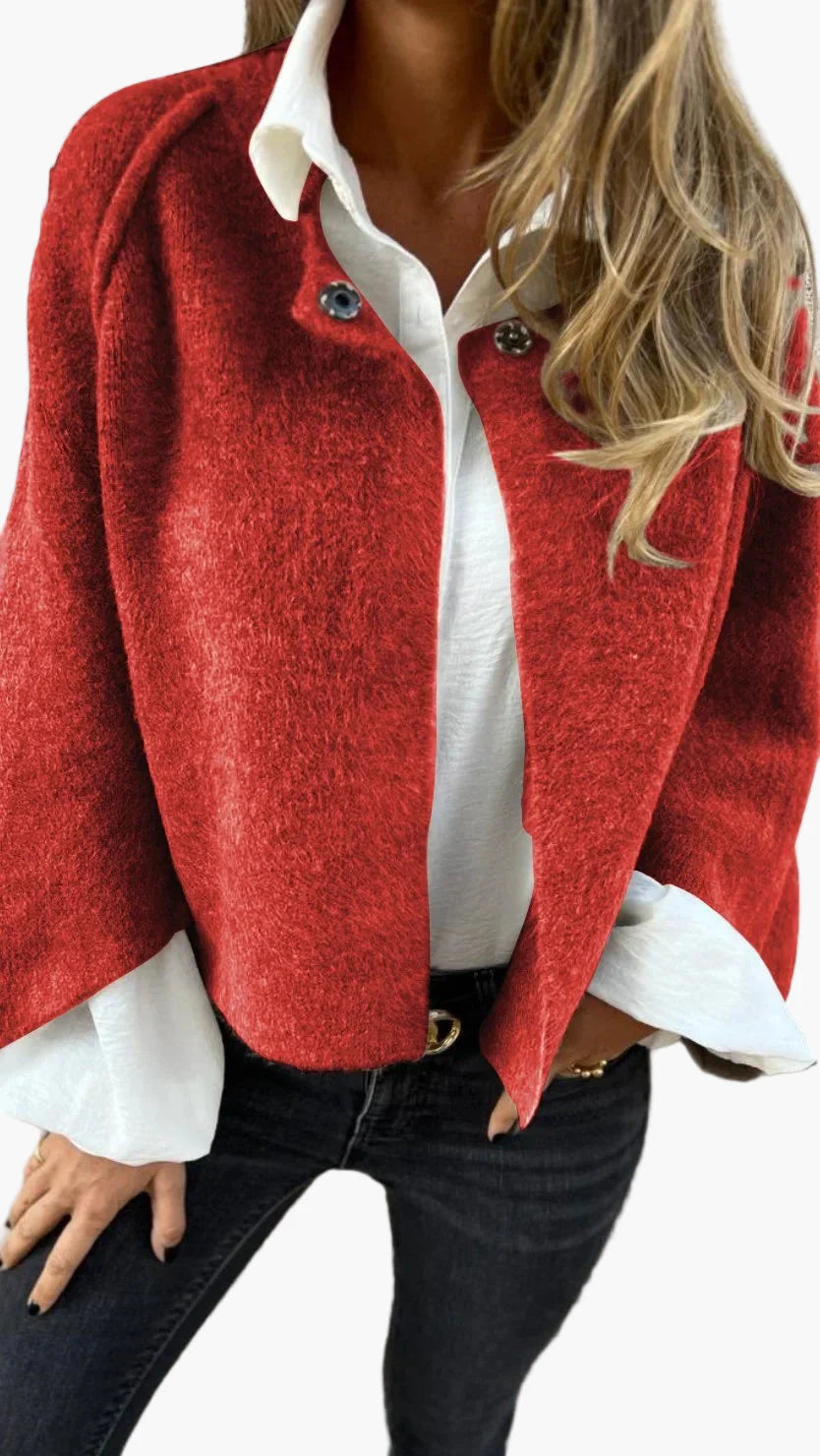 Women's Elegant Wool Blend Short Coat – Classic Business & Evening Style
