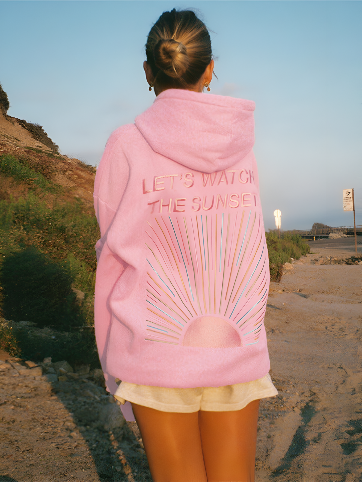 Women's Oversized Hoodie Let's Watch the Sunset Graphic Casual Pullover