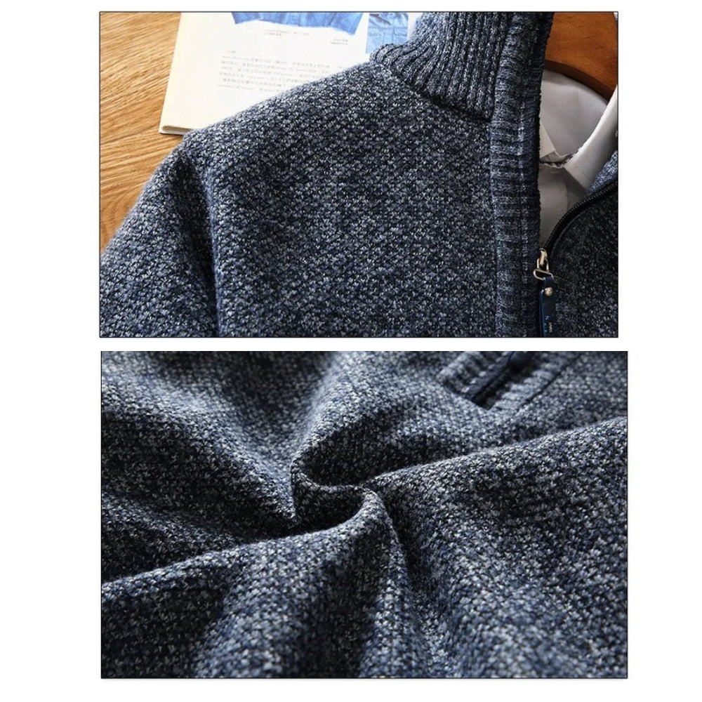 Men's Knitted Half-Zip Sweater – Relaxed Fit, Casual & Semi-Formal Style
