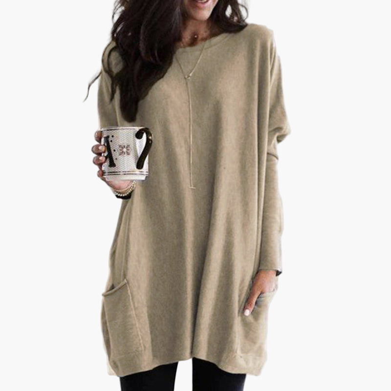Women's Long Sweater Casual Loose Fit Pullover with Pockets