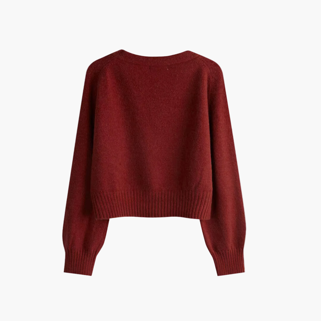 Women's V-Neck Skew Button Cardigan Modern Casual Style