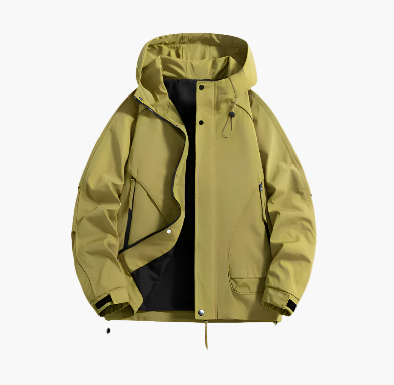 Men's Waterproof Windbreaker Outdoor Jacket – Lightweight Hooded Shell for Casual & Active Wear