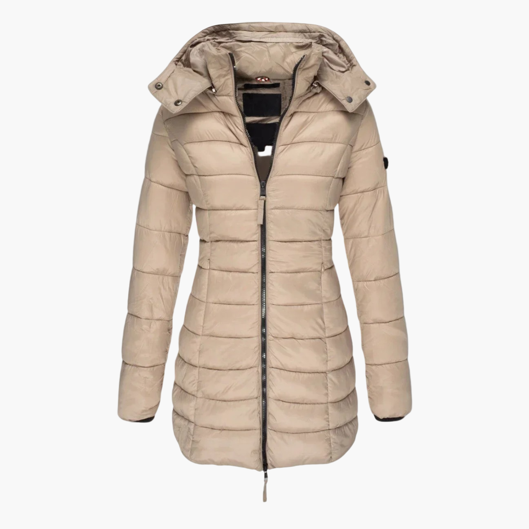 Women's Quilted Winter Parka – Elegant Long Puffer Coat for Cold Weather