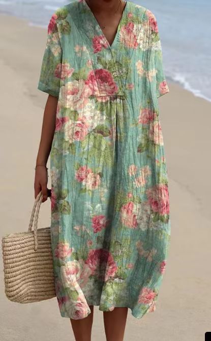 Christina – Comfortable Loose Printed Long Dress