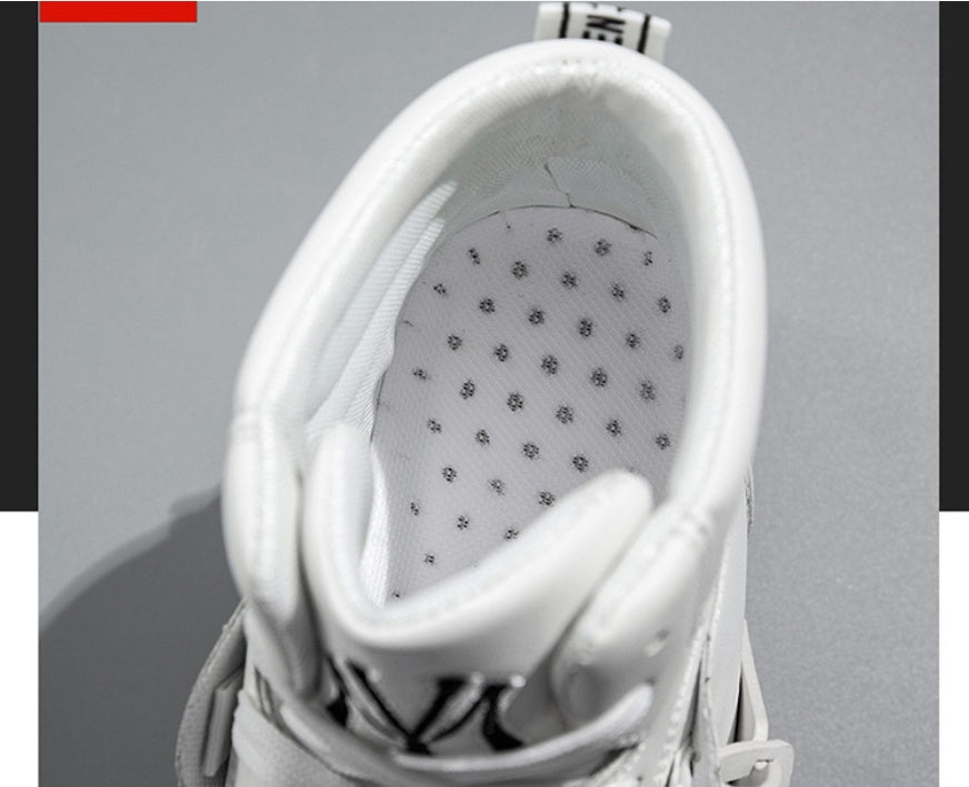 Bob – Korean Version of the Tide Men's White Short Boots
