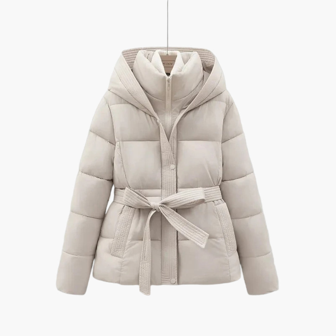 Women's Winter Parka Belted Coat – Elegant Puffer Jacket for Cold Weather
