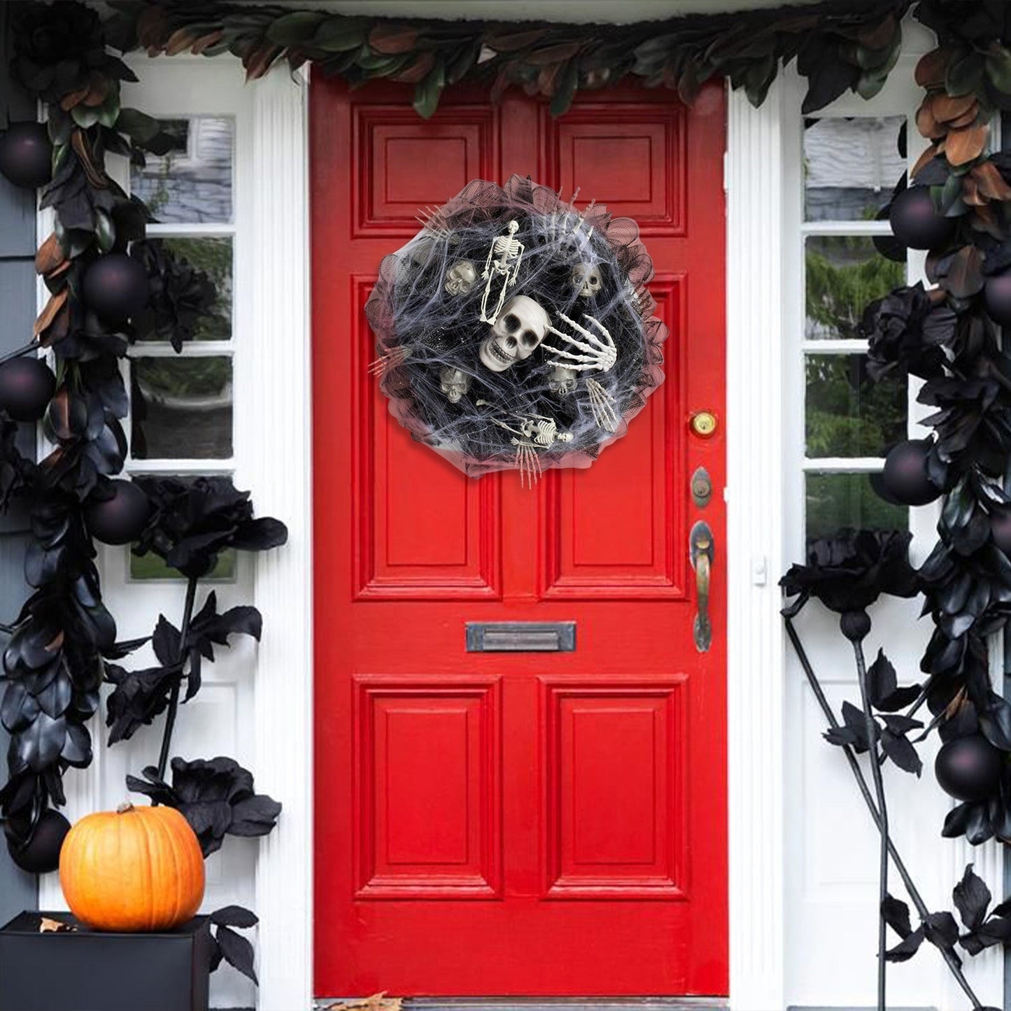 Halloween Skull Mesh Garland Door Ornament