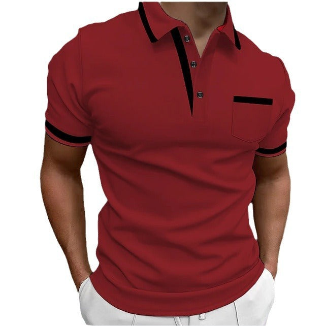 Men's Casual Slim Fit Polo Shirt Classic Short Sleeve Top for Leisure and Everyday Wear