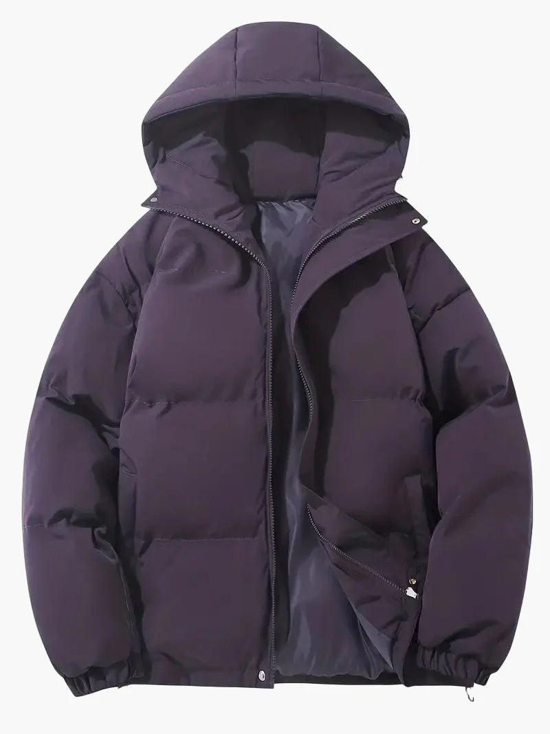 Men's Classic Winter Puffer Jacket Hooded Warm Outdoor Coat