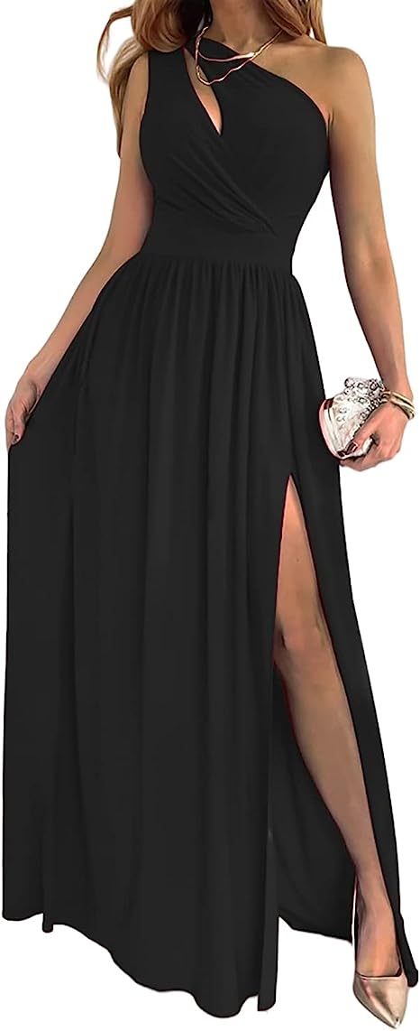 Imogen – One Shoulder High Split Cocktail Maxi Dress