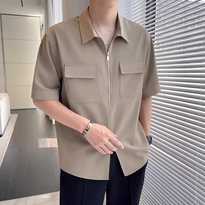 Terence – Short Sleeve Workwear Shirt with Half Zipper