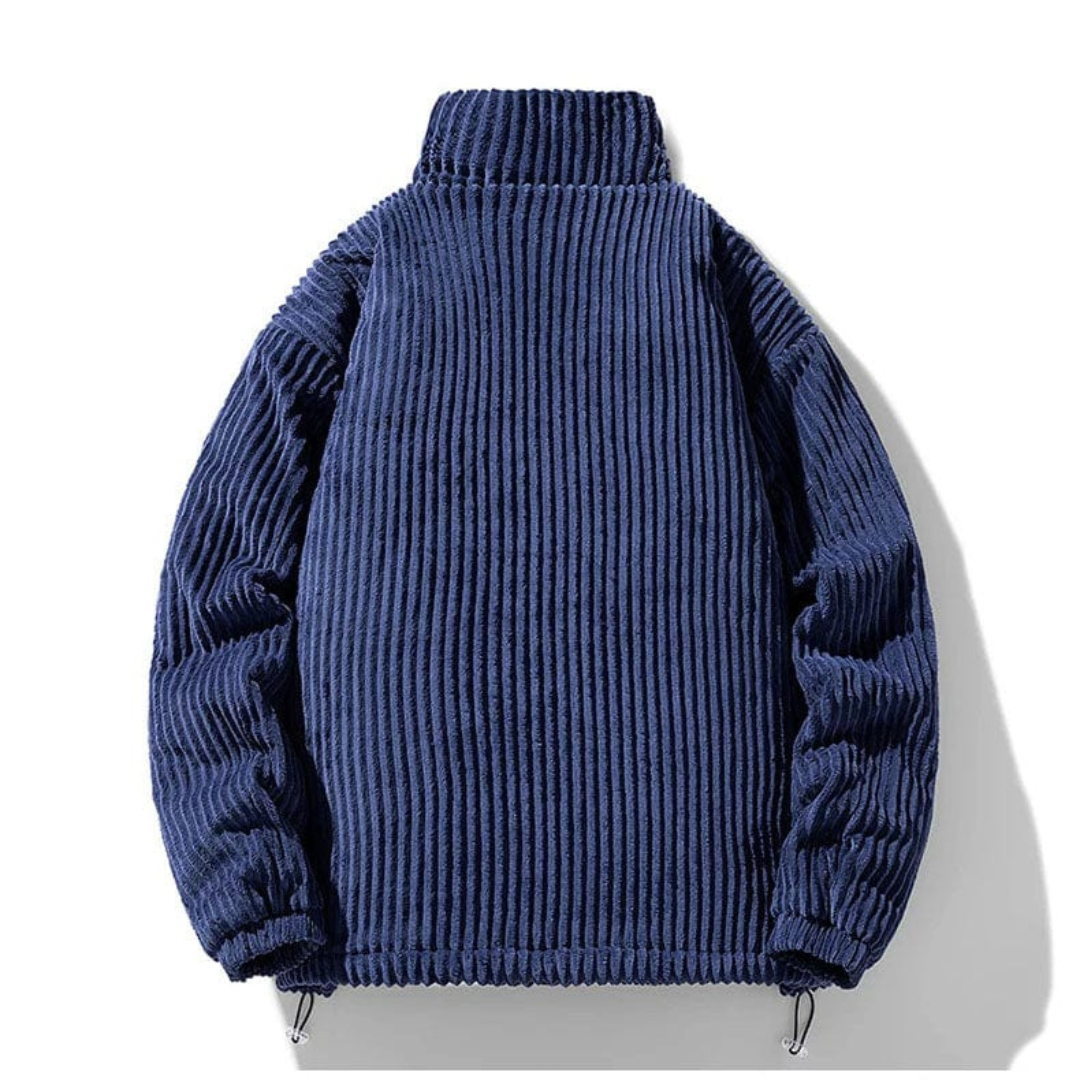 Men's Corduroy Puffer Jacket – Casual Winter Stand Collar Outerwear