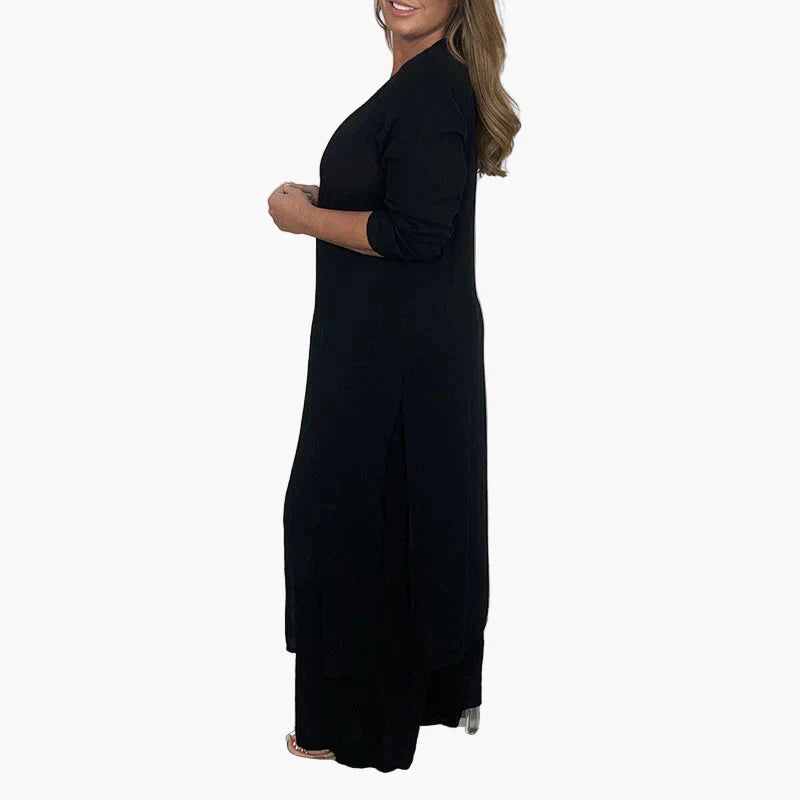 Women's Two-Piece Casual Longline Pantsuit – Relaxed Fit, Modern Versatile Outfit for Everyday and Events