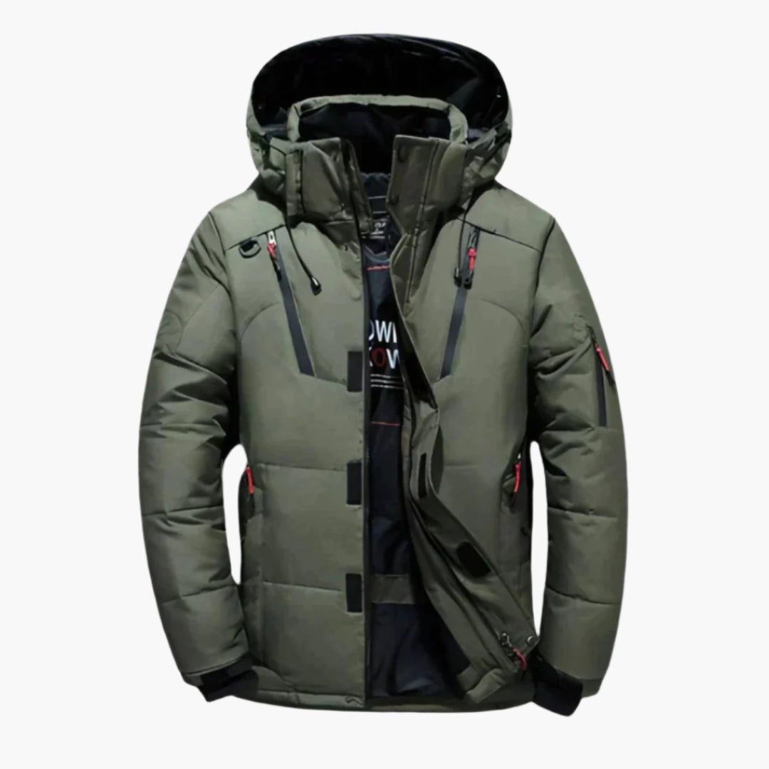 Men's Winter Down Jacket – Padded Hooded Parka for Cold Weather, Urban & Outdoor Style