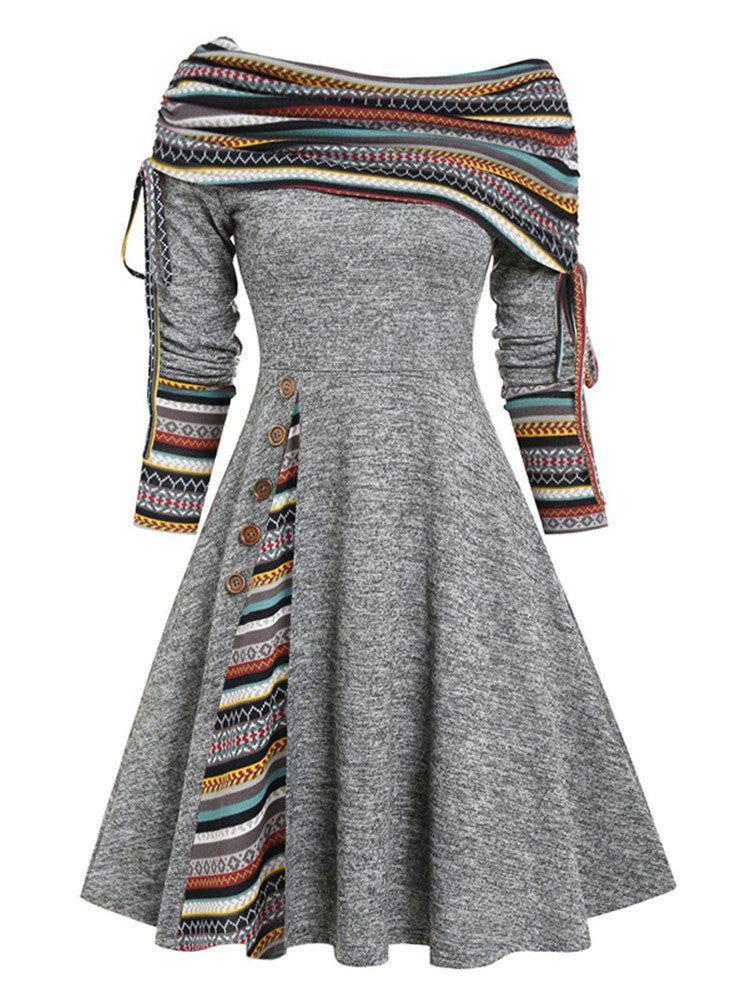 Zoe – Elegant One-Shoulder Swing Dress