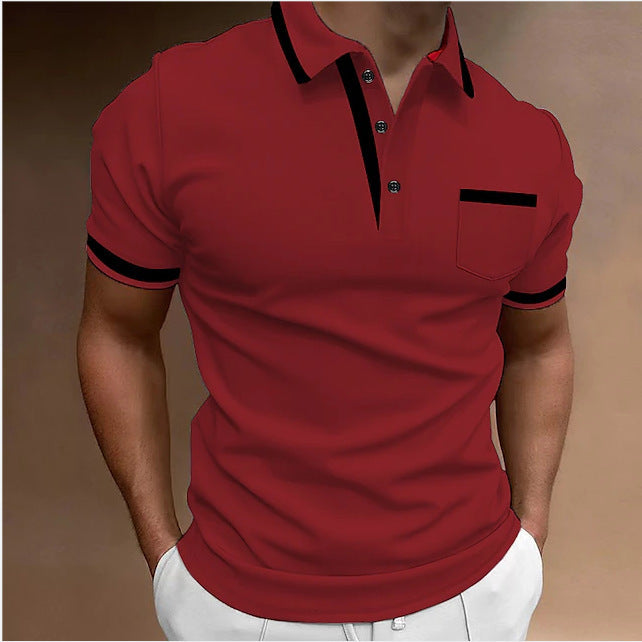 Men's Casual Slim Fit Polo Shirt Classic Short Sleeve Top for Leisure and Everyday Wear