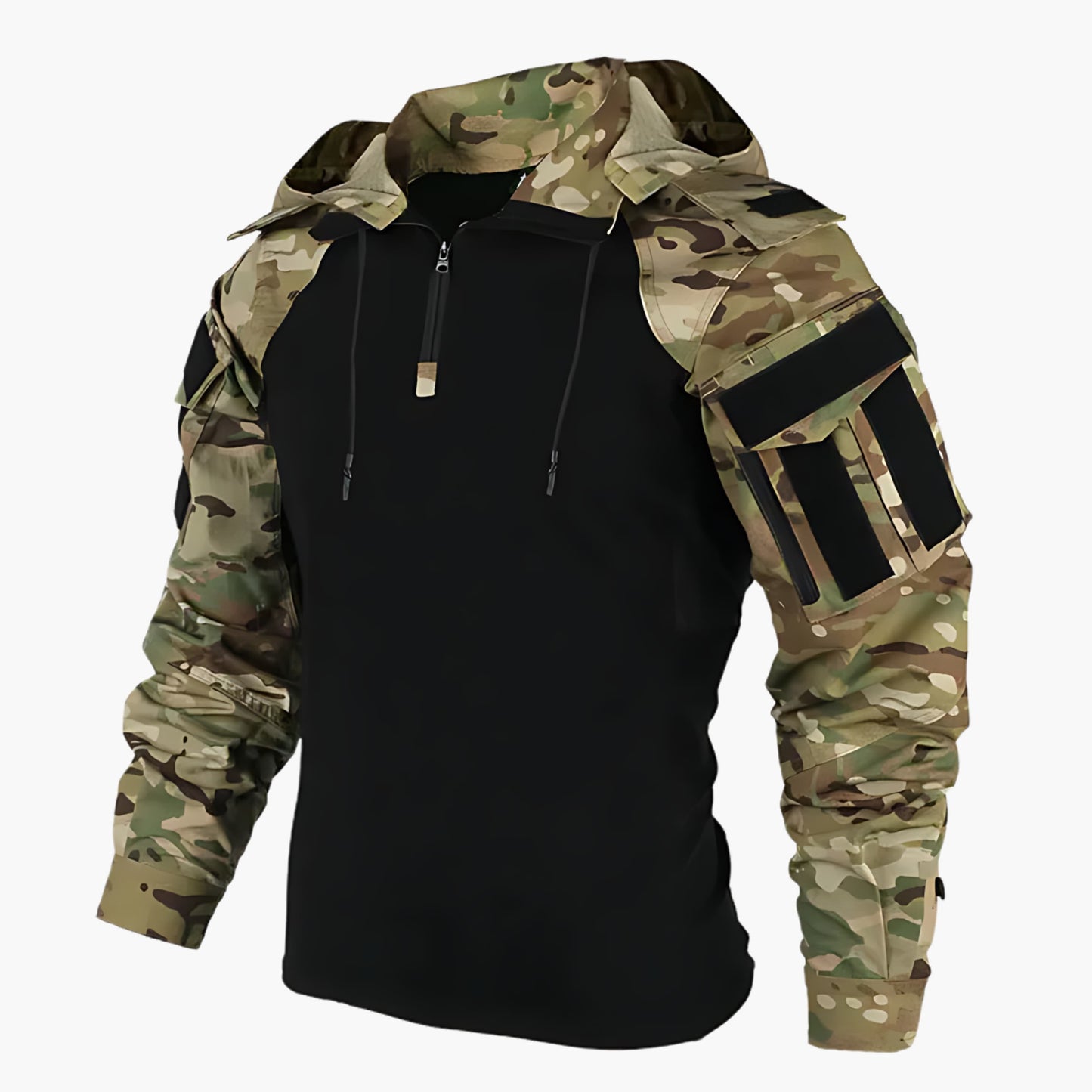 Men's Tactical Outdoor Softshell Jacket – Windproof Waterproof Adventure Hoodie
