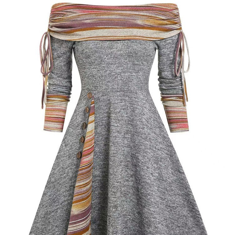 Zoe – Elegant One-Shoulder Swing Dress