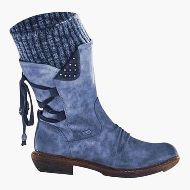 Women's Winter Mid-Calf Vintage Boots for Outdoor Comfort and Style