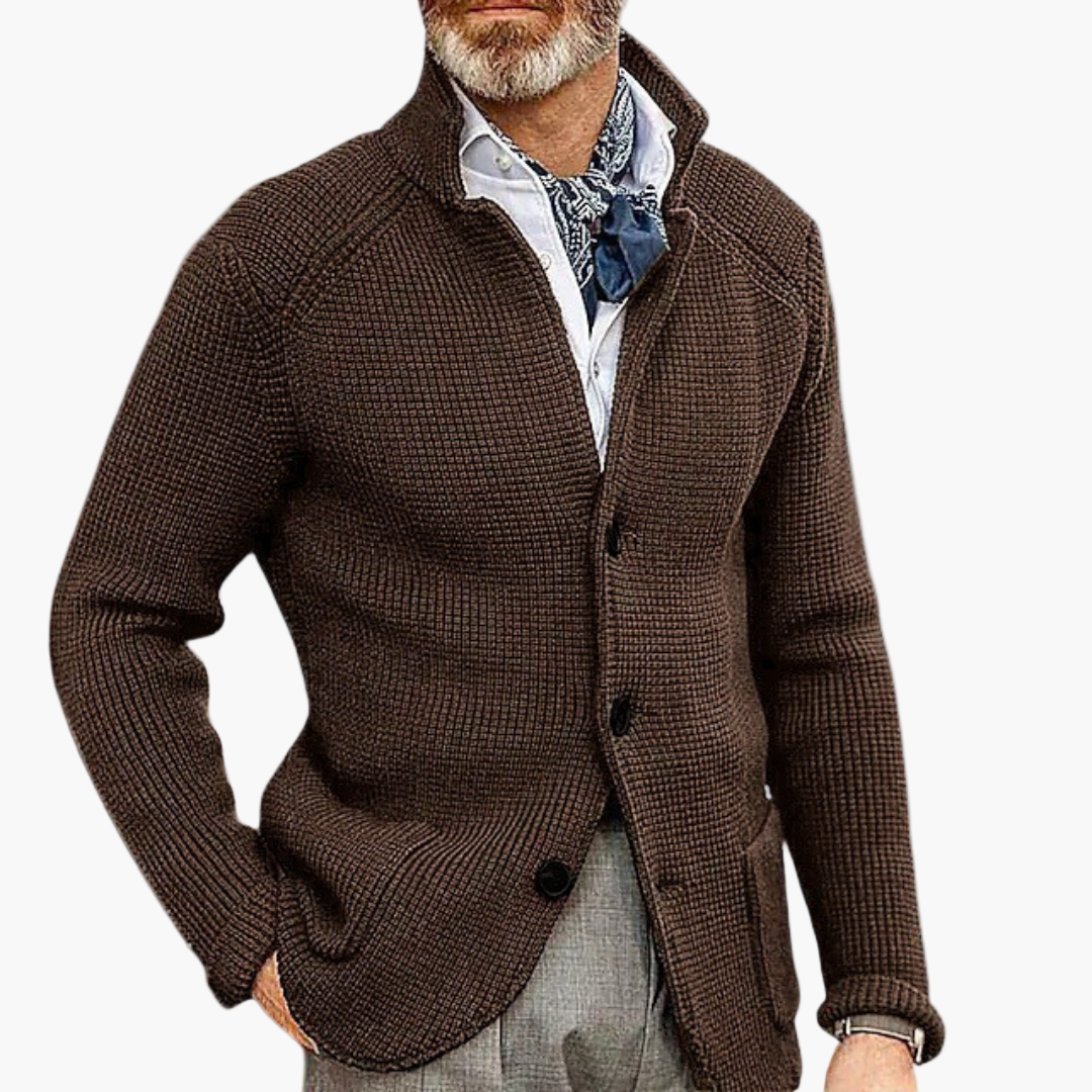 Men's Classic Knitted Cardigan Sweater for Casual and Business Wear