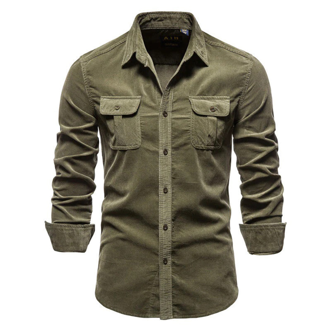 Men's Corduroy Casual Smart Shirt – Versatile Long Sleeve Button-Up for Everyday Style