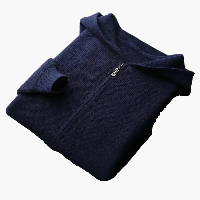 Men's Casual Zip-Up Hooded Cardigan Sweater for Everyday Comfort and Style