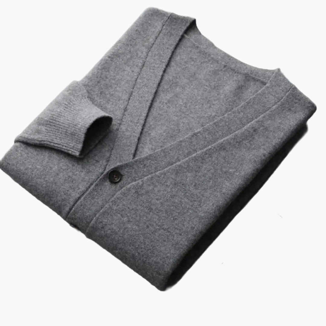 Men's Classic V-Neck Cardigan Sweater – Versatile Everyday & Office Style