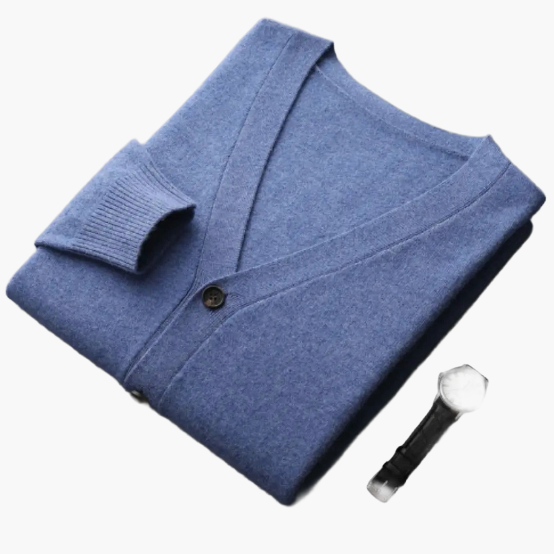 Men's Classic V-Neck Cardigan Sweater – Versatile Everyday & Office Style