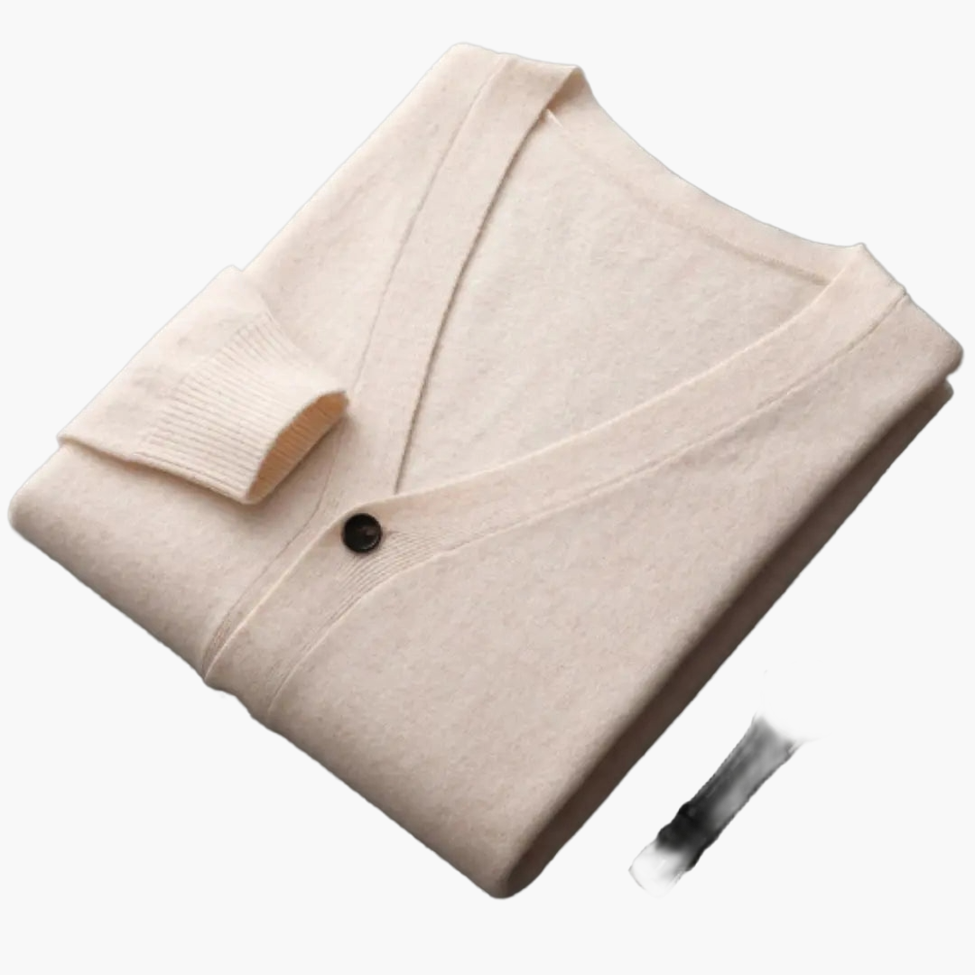 Men's Classic V-Neck Cardigan Sweater – Versatile Everyday & Office Style