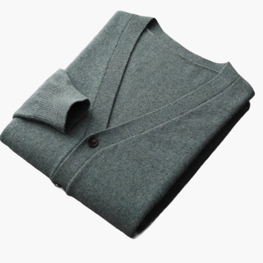Men's Classic V-Neck Cardigan Sweater – Versatile Everyday & Office Style