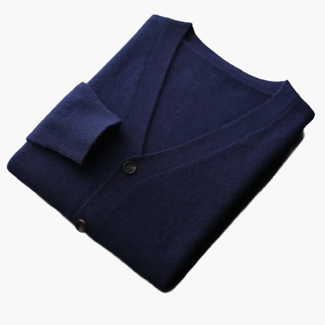 Men's Classic V-Neck Cardigan Sweater – Versatile Everyday & Office Style