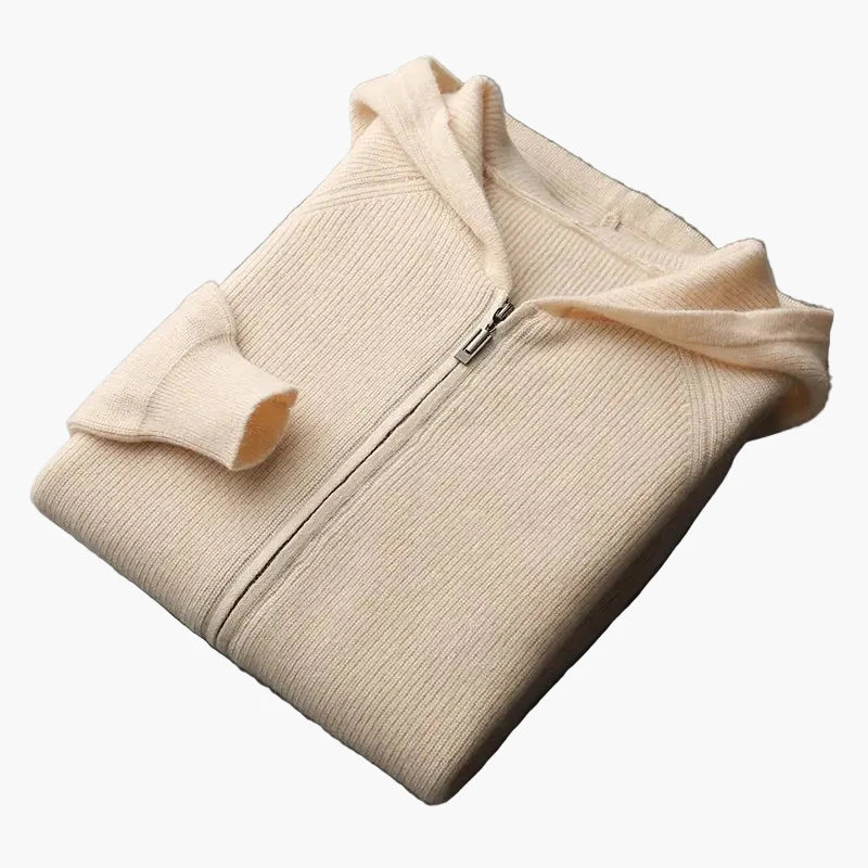 Men's Casual Zip-Up Hooded Cardigan Sweater for Everyday Comfort and Style