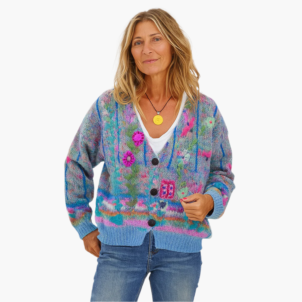 Women's Artistic Knit Cardigan Sweater – Boho Chic Style for Cozy Everyday Looks