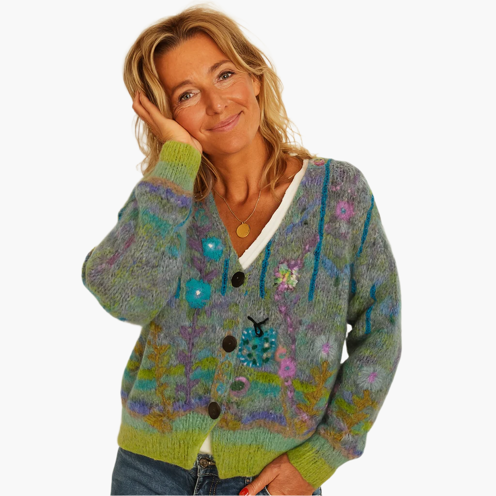 Women's Artistic Knit Cardigan Sweater – Boho Chic Style for Cozy Everyday Looks