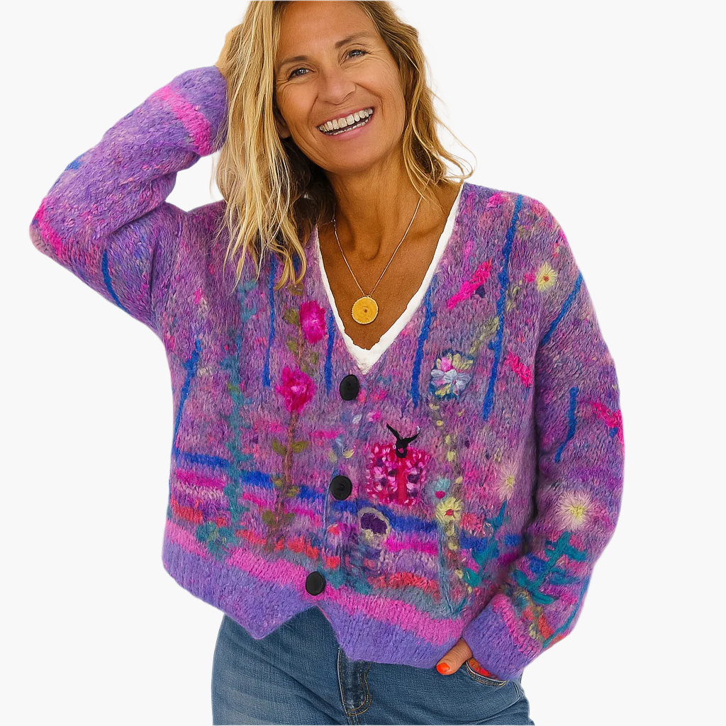 Women's Artistic Knit Cardigan Sweater – Boho Chic Style for Cozy Everyday Looks