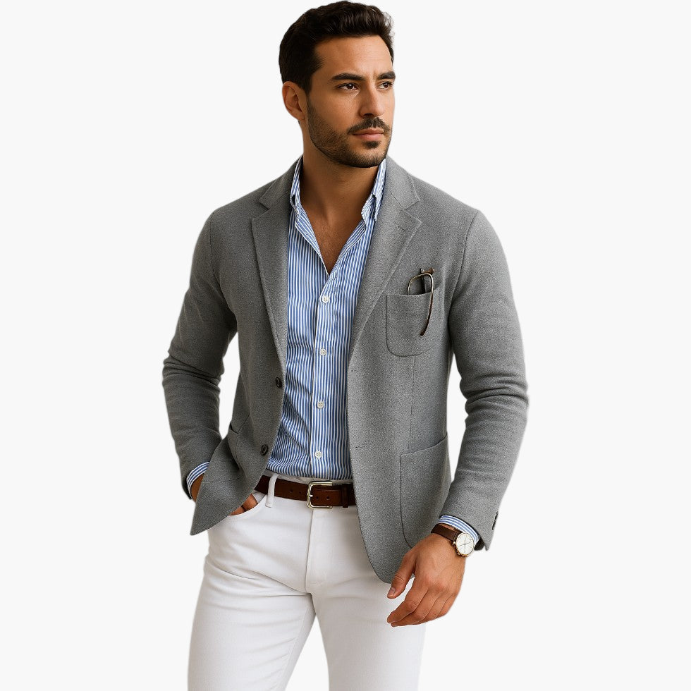 Men's Old Money Style Blazer with Lapel Collar – Classic Tailored Look for Business or Casual