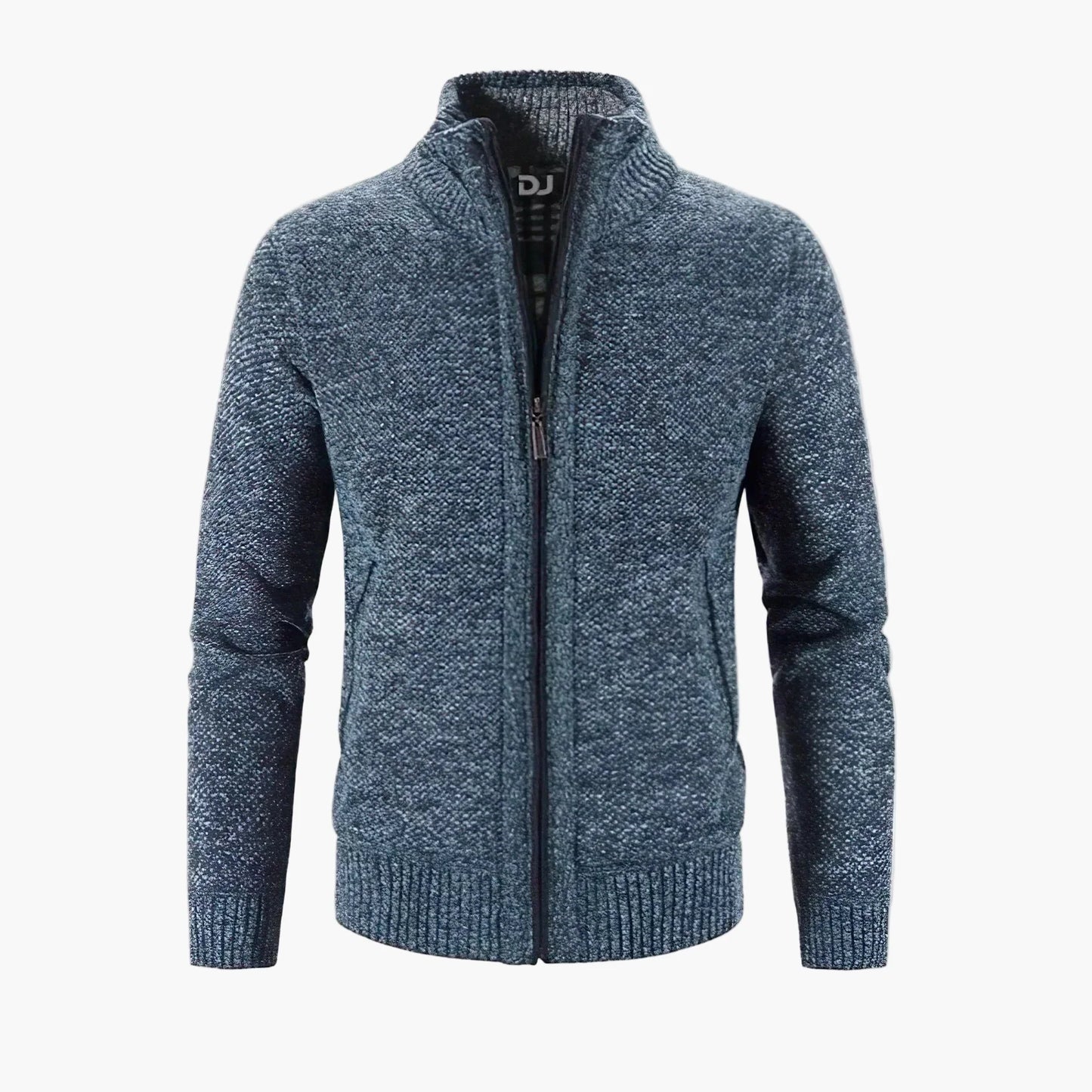 Men's Modern Zip-Up Knit Cardigan Sweater for Casual and Office Wear