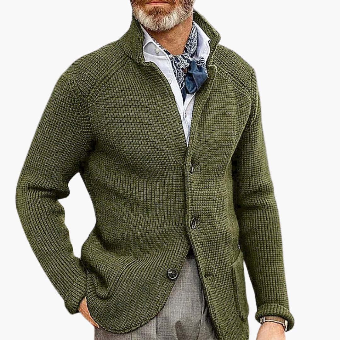 Men's Classic Knitted Cardigan Sweater for Casual and Business Wear
