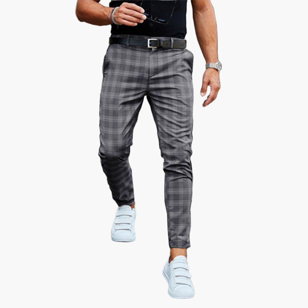 Men's Slim Fit Plaid Chino Pants – Trendy Casual and Smart Style