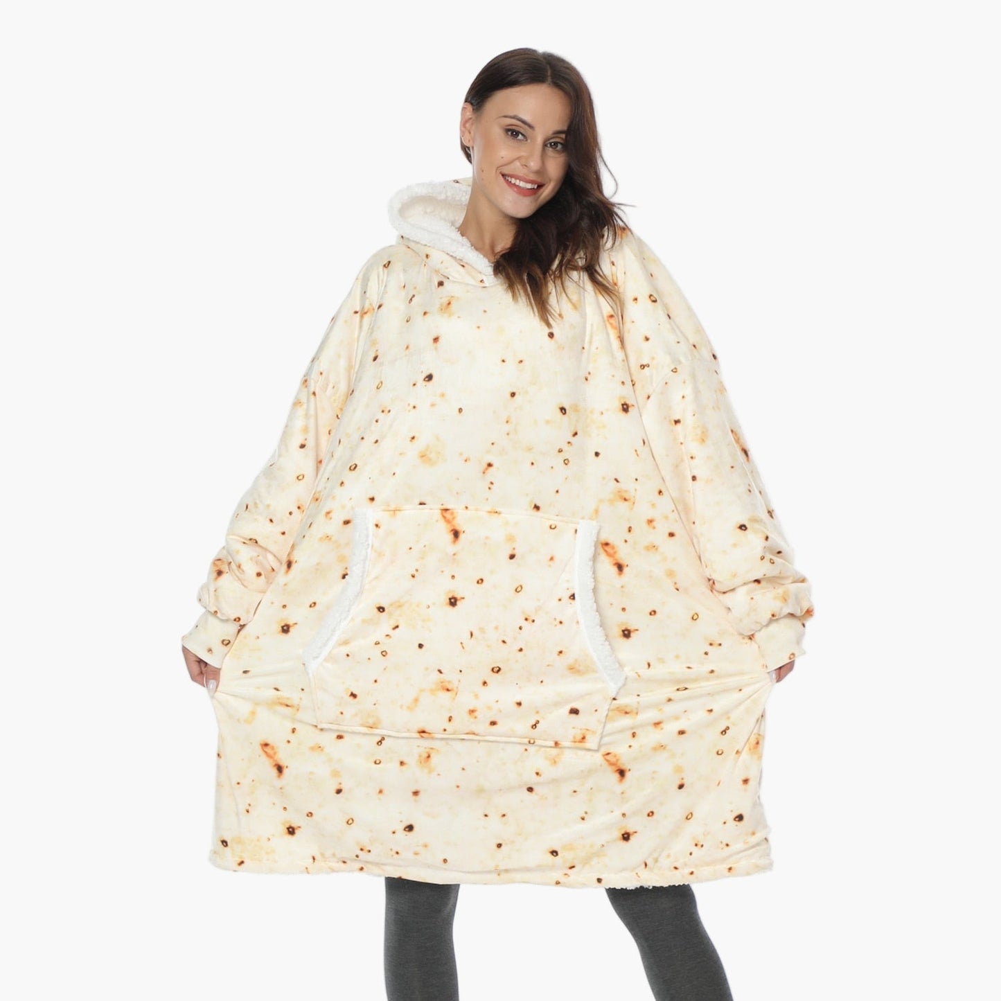 Women's Cozy Oversized Hoodie Blanket – Ultra Soft Fleece Lounge Wear with Hood and Pockets