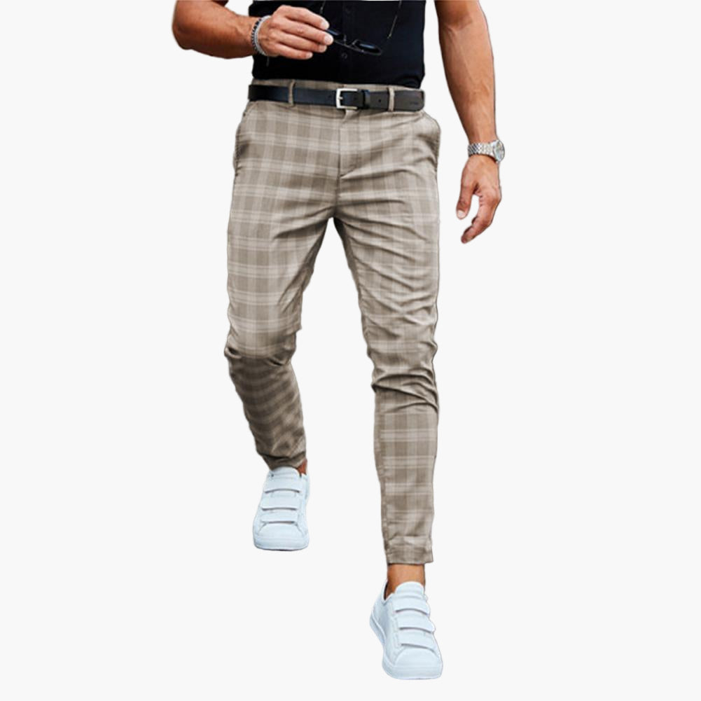 Men's Slim Fit Plaid Chino Pants – Trendy Casual and Smart Style