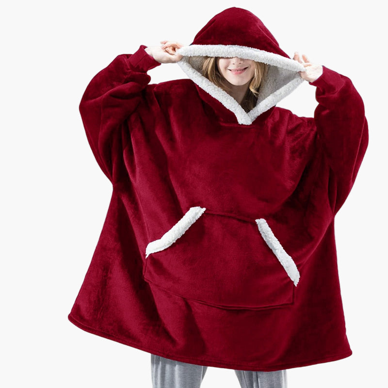 Women's Cozy Oversized Hoodie Blanket – Ultra Soft Fleece Lounge Wear with Hood and Pockets