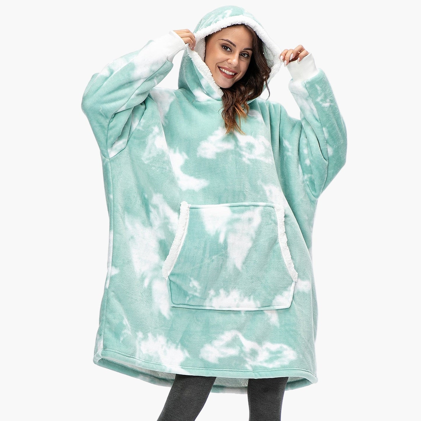 Women's Cozy Oversized Hoodie Blanket – Ultra Soft Fleece Lounge Wear with Hood and Pockets