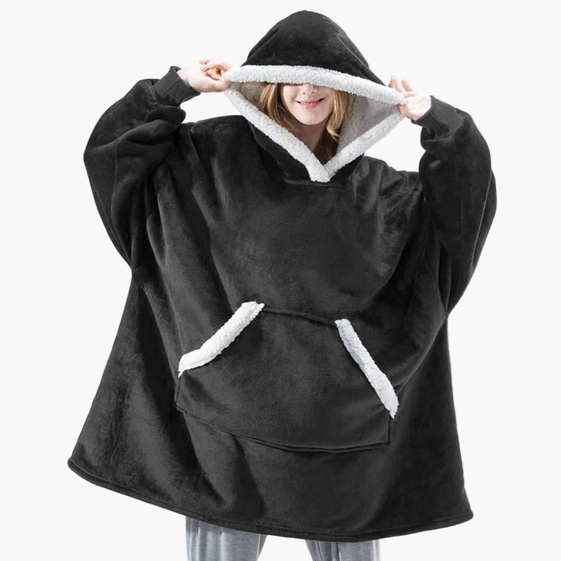 Women's Cozy Oversized Hoodie Blanket – Ultra Soft Fleece Lounge Wear with Hood and Pockets