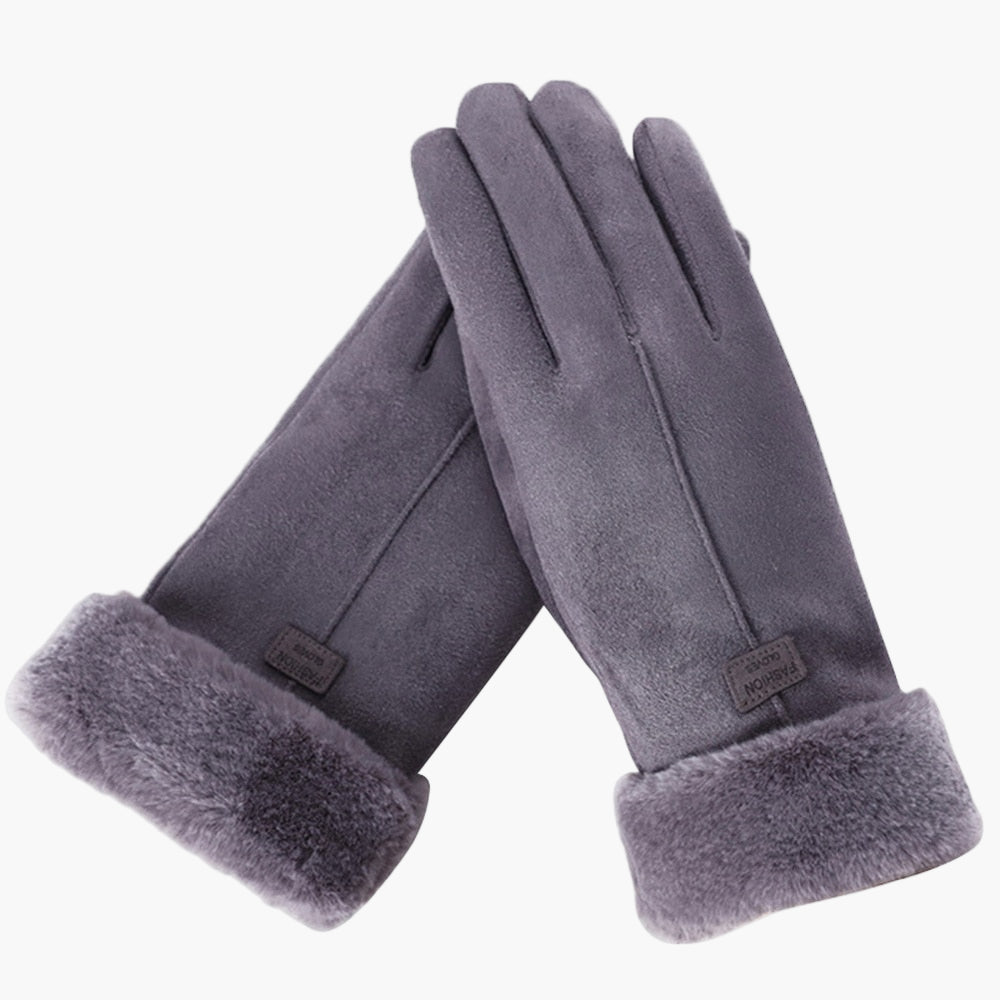 Women's Winter Touchscreen Waterproof Furry Gloves - Stylish Warm Outdoor Handwear
