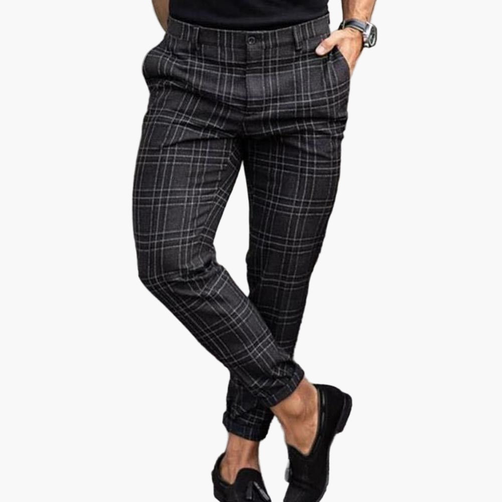 Men's Slim Fit Plaid Chino Pants – Trendy Casual and Smart Style