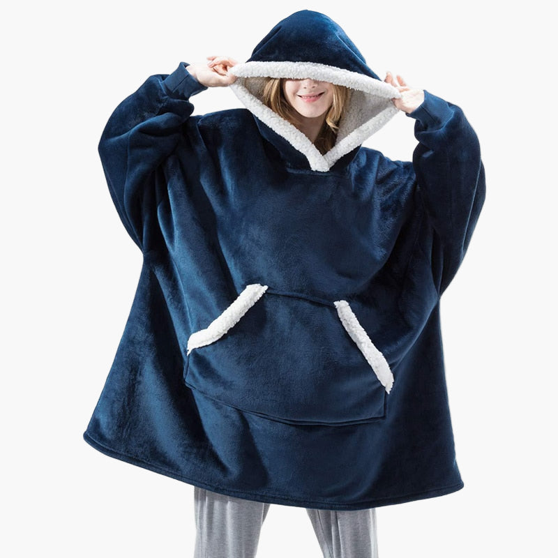 Women's Cozy Oversized Hoodie Blanket – Ultra Soft Fleece Lounge Wear with Hood and Pockets
