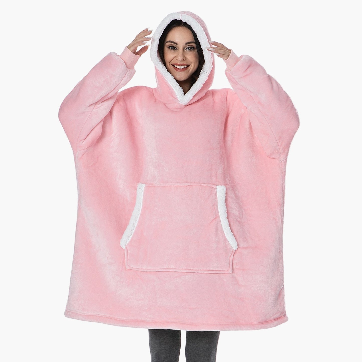 Women's Cozy Oversized Hoodie Blanket – Ultra Soft Fleece Lounge Wear with Hood and Pockets