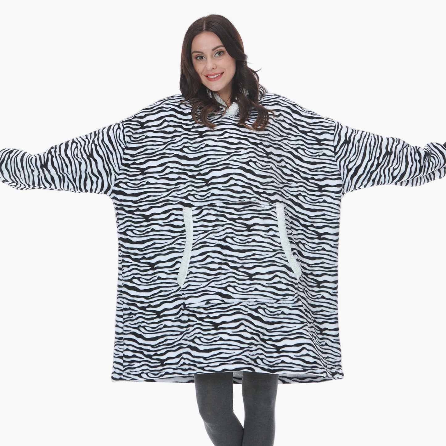 Women's Cozy Oversized Hoodie Blanket – Ultra Soft Fleece Lounge Wear with Hood and Pockets