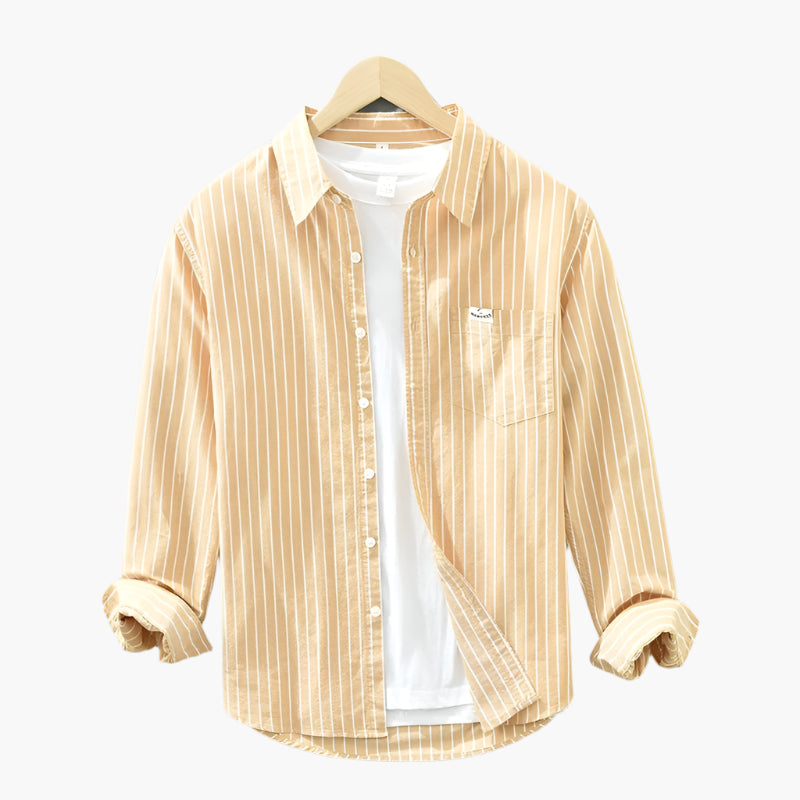 Men's Casual Striped Button-Up Shirt – Classic Summer Relaxed Fit